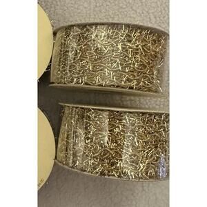 2 Rolls Of Pier 1 Imports Ribbon Ruban Gold Each Roll Contains 6 Yards X 9/16”